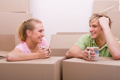 Furniture pick-up service in a modern Canary Wharf apartment setting