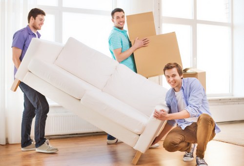 Loading furniture for a business relocation near Canary Wharf