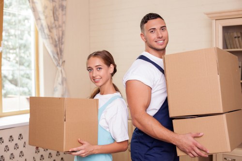 Local team handling furniture collection near Canary Wharf offices