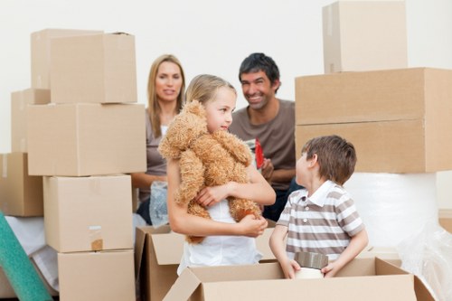 Furniture and boxes loaded into a removals van for a Docklands move